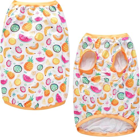Dog Sleeveless T Shirt Yellow Fruits Prints Vest Shirt Soft Stretchy Summer Clothes for Extra Large Dog Boys Girls Shirt 3X-Large,Fruits in Kuwait