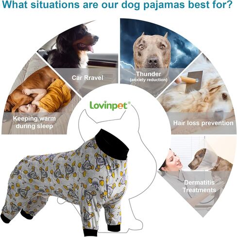لوفينج دوج بيجاماس ملابس للكلاب العملاقة ، وملابس بيتبول ، والتماسك المتماسك ، وطباعة زهور هاواي ، وبيج كلاب بيكليوفر ، والبيجامات لبيتبول ، وبيتبول ، وتغطية كاملة الكلب بيجس ، 2XL in Kuwait