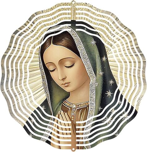 Virgin Mary Prayer Wind Spinner, Metal Wind Spinners Outdoor Indoor,Virgin Mary Hanging Garden Decor for Outside, Stainless Wind Spinners for Yard and Garden 10 inch 3D (25.76X25 CM) in Saudi Arabia