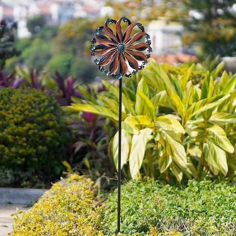 14.6" Wind Spinners Outdoor,Vintage Metal Wind Spinner,Large Wind Spinners for Yard and Garden,Waterproof Wind Sculptures & Spinners,Kinetic Wind Spinner,Garden Windmill for Lawn Patio Decor in Saudi Arabia