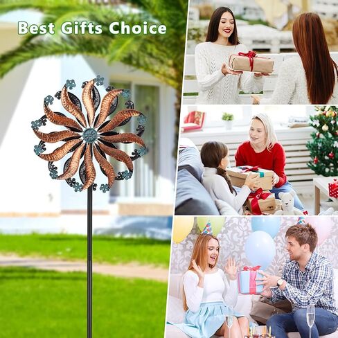 14.6" Wind Spinners Outdoor,Vintage Metal Wind Spinner,Large Wind Spinners for Yard and Garden,Waterproof Wind Sculptures & Spinners,Kinetic Wind Spinner,Garden Windmill for Lawn Patio Decor in Saudi Arabia