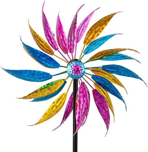 14.6" Wind Spinners Outdoor,Vintage Metal Wind Spinner,Large Wind Spinners for Yard and Garden,Waterproof Wind Sculptures & Spinners,Kinetic Wind Spinner,Garden Windmill for Lawn Patio Decor in Kuwait