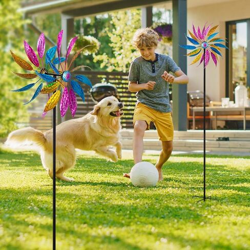 14.6" Wind Spinners Outdoor,Vintage Metal Wind Spinner,Large Wind Spinners for Yard and Garden,Waterproof Wind Sculptures & Spinners,Kinetic Wind Spinner,Garden Windmill for Lawn Patio Decor in Kuwait