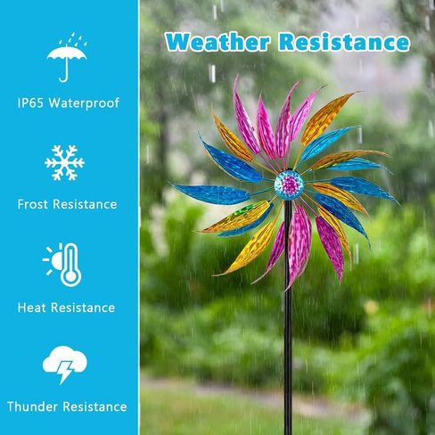 14.6" Wind Spinners Outdoor,Vintage Metal Wind Spinner,Large Wind Spinners for Yard and Garden,Waterproof Wind Sculptures & Spinners,Kinetic Wind Spinner,Garden Windmill for Lawn Patio Decor in Kuwait