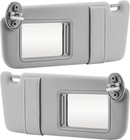 Beige Driver Left + Passenger Right Side Sun Visor Replacement Compatible with Toyota Venza 2009 2010 2012 2013 2014 2015 2016 with Sunroof Replace 74320-0T021-A1 74320-0T021-B1 in Kuwait