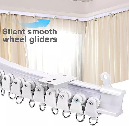 Bendable Plastic Metal Alloy Rod Flexible Window Curtain Track Poles Ceiling Mounting (300cm Ceiling Mount) in Saudi Arabia