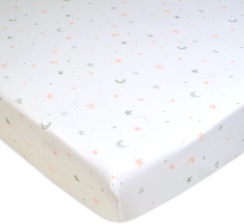 American Baby Company 3 Pack 100% Natural Cotton Fitted Pack and Play Sheets 39" x 27" - Soft & Breathable Pack N Play Sheets for Playard & Mini Crib Mattress, Blue Star/Zigzag, for Boys & Girls in Saudi Arabia