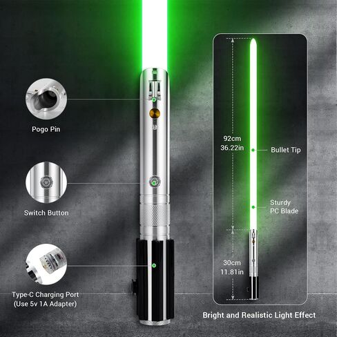 Damiensaber RGB V3 SPERM SWAND LIGHT SABER ، التحكم في الحركة 16 خطوط صوتية المبارزة الثقيلة المبارزة المبارزة ، ألوان لانهائي تغيير الضوء الصابر للبالغين ، المعادن المتميزة HILT القابلة لإعادة الشحن in Kuwait