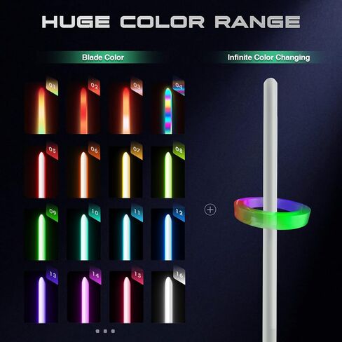 Damiensaber RGB V3 SPERM SWAND LIGHT SABER ، التحكم في الحركة 16 خطوط صوتية المبارزة الثقيلة المبارزة المبارزة ، ألوان لانهائي تغيير الضوء الصابر للبالغين ، المعادن المتميزة HILT القابلة لإعادة الشحن in Kuwait