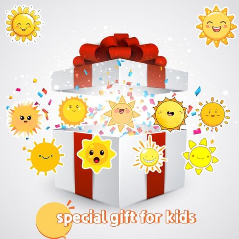 Sunshine Stickers Pack - 50 Cute Cartoon Suns for Kids, Water Bottles, Laptops, Scrapbooks & Parties (Waterproof) in Saudi Arabia
