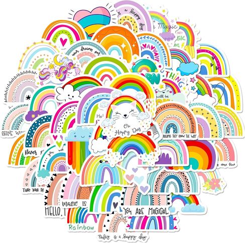 Sunshine Stickers Pack - 50 Cute Cartoon Suns for Kids, Water Bottles, Laptops, Scrapbooks & Parties (Waterproof) in Saudi Arabia