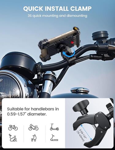 Lamicall Bike Phone Holder Mount - Motorcycle E-Bike Scooter Handlebar Clip in Kuwait