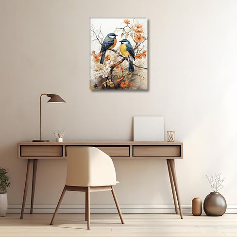 HULDFRDA Paint by Numbers for Adults Birds Paint by Number Adult Paint by Number Kits Bird Paint Painting by Number DIY Adult Paint by Number Kits on Canvas with 3 Paint Brushes,16x20 Inch in Kuwait