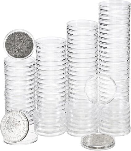 Hipiwe 39mm Coin Coin Case Coin Case - 100pcs Air Coin Coin Coin Coin Coin Contoring Container Silver and Copper Rounds 1oz rovels for Attulals Aroms in Saudi Arabia