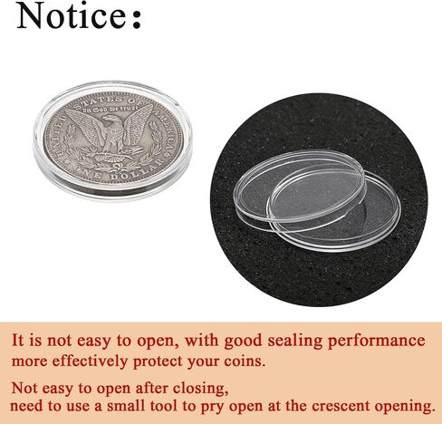 Hipiwe 39mm Coin Coin Case Coin Case - 100pcs Air Coin Coin Coin Coin Coin Contoring Container Silver and Copper Rounds 1oz rovels for Attulals Aroms in Saudi Arabia