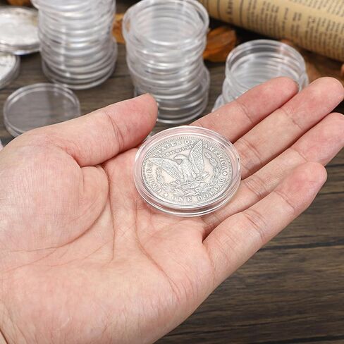 Hipiwe 39mm Coin Coin Case Coin Case - 100pcs Air Coin Coin Coin Coin Coin Contoring Container Silver and Copper Rounds 1oz rovels for Attulals Aroms in Saudi Arabia
