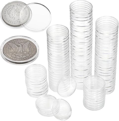 Hipiwe 39mm Coin Coin Case Coin Case - 100pcs Air Coin Coin Coin Coin Coin Contoring Container Silver and Copper Rounds 1oz rovels for Attulals Aroms in Saudi Arabia