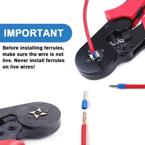 1200PCS Wire Ferrule Terminals Kit，AWG 22-10 Wire Ferrules Connectors Terminals Assortment Kit, Insulated Cord Pin End Crimp Ferrules Connectors Terminals for Industrial, Electric in Saudi Arabia