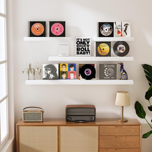 Deeper & Thicker Floating Shelves for Wall, Bathroom Shelves 24 inches Long Floating Shelf for Wall Set of 2, Over Toilet Wall Mounted Farmhouse, Rustic Brown in Kuwait