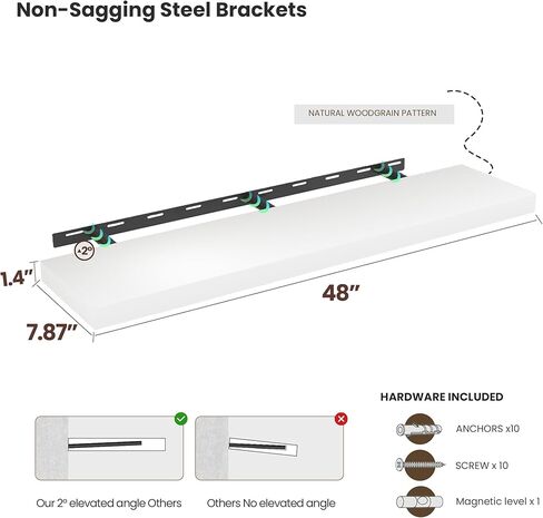 Deeper & Thicker Floating Shelves for Wall, Bathroom Shelves 24 inches Long Floating Shelf for Wall Set of 2, Over Toilet Wall Mounted Farmhouse, Rustic Brown in Kuwait