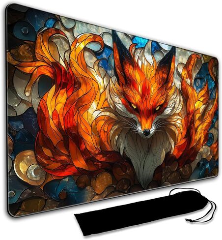 Playmat for MTG and TCG, Magic The Gathering Card Game Play Mat, Stitched Non-Slip Rubber Fantasy Animal Desk Pad for Player, with Storage Bags, 24 x 19 inches (MVT) in Saudi Arabia