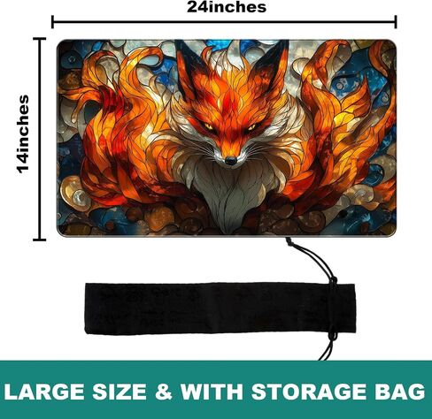 Playmat for MTG and TCG, Magic The Gathering Card Game Play Mat, Stitched Non-Slip Rubber Fantasy Animal Desk Pad for Player, with Storage Bags, 24 x 19 inches (MVT) in Saudi Arabia