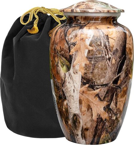 Trupoint Memorials Cremation Urns for Human Ashes, Camouflage and Hunters Decorative Burial Urn for Adult Men and Women, Large Brown in Saudi Arabia