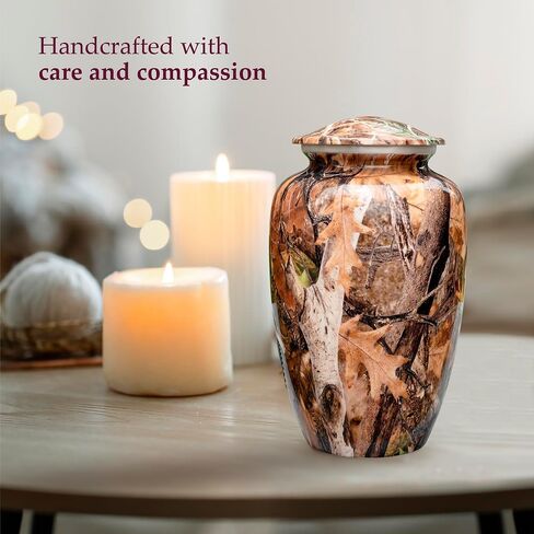 Trupoint Memorials Cremation Urns for Human Ashes, Camouflage and Hunters Decorative Burial Urn for Adult Men and Women, Large Brown in Saudi Arabia