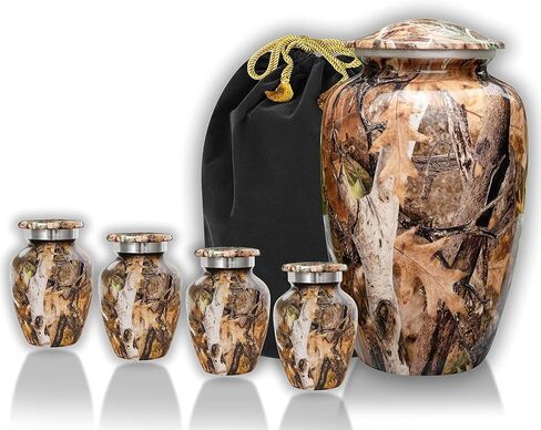 Trupoint Memorials Cremation Urns for Human Ashes, Camouflage and Hunters Decorative Burial Urn for Adult Men and Women, Large Brown in Saudi Arabia