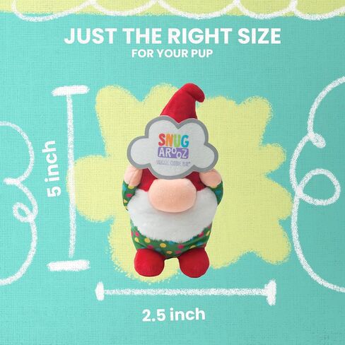 Snug The Gnome Dog Toy with Repair Patch – Soft Plush Crafted from Recycled Bottles – Durable Design – Ideal for Gentle Chewers in Kuwait