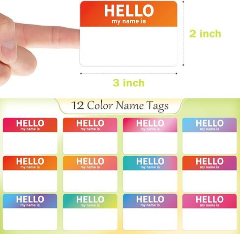 120 PCS Boho Name Tag Stickers (2.5 "x3.5) حجم كبير مرحبًا ، اسمي ملصقات للفصول الدراسية وملصقات Nametags وملصقات الأسماء للأطفال والطالب والمعلمين in Kuwait