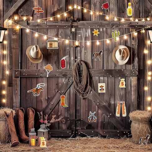 HAWER 60 PCS Westworld Cowboys Cutouts Bulletin Board Decorations Cactus Desert Horse Cutts Cardboard Cuttor Decoration مع نقاط الغراء لزخارف الفصول الدراسية Chalkboard in Kuwait