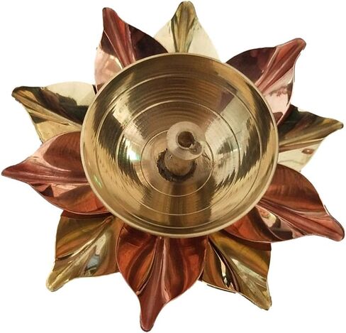 athizay Brass Diya Set Pack of 2 for Pooja Virgin Brass Indian diyas | Oil lamp Sets for Gifting | Home Decor Brass vilakku Set (Kuber Diya Set 2) in Saudi Arabia