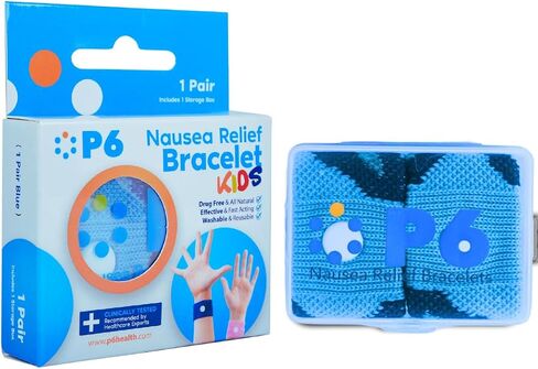 P6 Motion Sickness Bands for Kids Children’s Wristbands for Anti Nausea Sea Cruise Travel Car Sickness All-Natural Non Drowsy Relief Acupressure Treatment (2 Pack, Grey - Grey) in Saudi Arabia