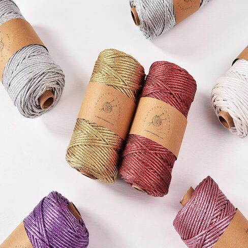 KNOTITUDE 3mm x 87 Yards(80M) Metallic Braided Rope PET Craft DIY Wrapping Decoration Macrame Knotting Cord Twine / 09-Rainbow in Saudi Arabia