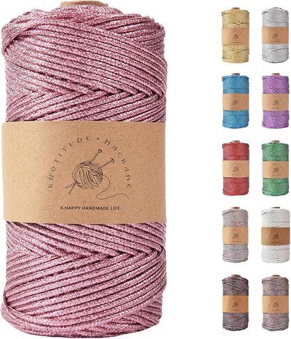 KNOTITUDE 3mm x 87 Yards(80M) Metallic Braided Rope PET Craft DIY Wrapping Decoration Macrame Knotting Cord Twine / 09-Rainbow in Saudi Arabia