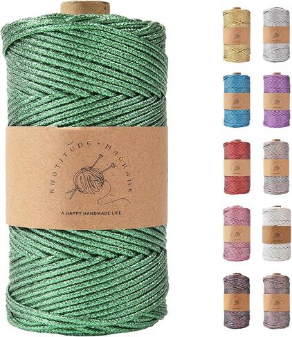 KNOTITUDE 3mm x 87 Yards(80M) Metallic Braided Rope PET Craft DIY Wrapping Decoration Macrame Knotting Cord Twine / 09-Rainbow in Saudi Arabia