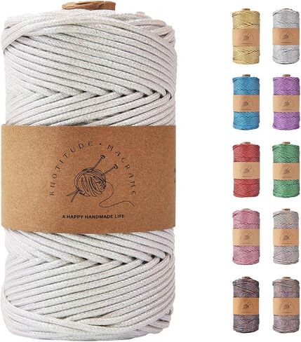 KNOTITUDE 3mm x 87 Yards(80M) Metallic Braided Rope PET Craft DIY Wrapping Decoration Macrame Knotting Cord Twine / 09-Rainbow in Saudi Arabia