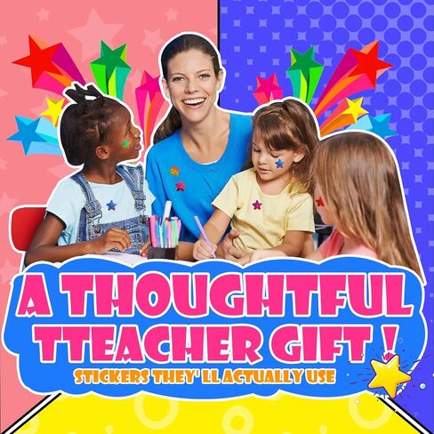1500 PCS Holographic Star Stickers for Kids Reward, Self Adhesive Foil Colorful Star Stickers for Behavior Chart, Student Planner and School Classroom Teacher Supplies (1" Each) in Kuwait