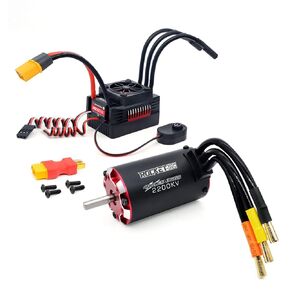 Surpass Hobby Brushless Motor and ESC Combe Set, 3665 3800KV Supersonic Brushless Motor 110A ESC Temperature Sensor Set Suitable for 1/10 Car
