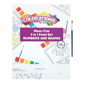 Colorations خالية من الفوضى 3 في 1 مجموعة الطلاء - مع الفرشاة 8.5 "W × 11" L | التلوين للأطفال الصغار ، ألوان مائية ماجيك ، لوحة رسومات الشعار المبتكرة للأطفال