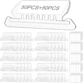 50 PCS File Folder Tabs و 50 PCS إدراج ، وقم بتنظيم ملفاتك بكفاءة مع المجلدات المعلقة والداخلية - ملصقات لتحديد سريع - مثالي لخدمة الملفات والمنظم