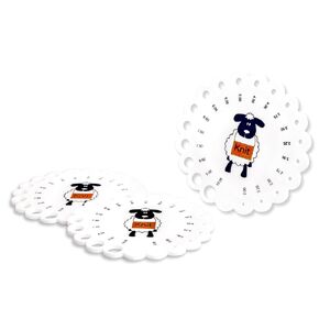 Knitting Needle Gauge, 3 Pcs- Plastic Measure Size Ruler for Swatch & Yarn (Sheep) - Knitting Gauge Measuring Tool Sizer