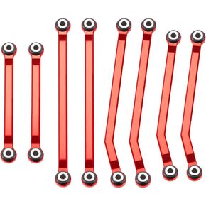 RCLIONS High التخليص روابط الألومنيوم مجموعة الربط لـ Redcat Ascent 1/8th RC Crawler Car Parts (Red)