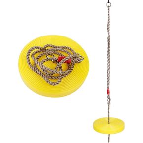 Plastic Disc Swing Hanging Plate Seat for Kids Children Round Rope Playground Garden Outdoor Indoor Play Activity with Adjustable Height (Red)