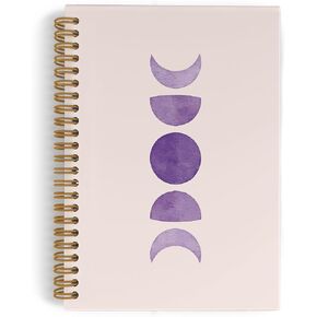 دفتر ملاحظات Purple Boho Moon Phase الحلزوني ، دفتر Noteboor Gothic Sun and Moon Journal ، أجهزة الكمبيوتر المحمولة المجردة Boho للعمل المدرسي ، مرحلة الأقمار المكتبية الهدايا للنساء ، 5.5 × 8.3 بوصة
