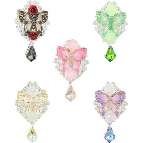 kitbeads 5pcs 5 ألوان حبات الفراشة الأكريليك بالحيوانات الباروكية حبات الفراشات الكبيرة للأساور للمجوهرات صنع الحرف اليدوية