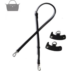 Upgraded Bag Strap Fits Longchamp Mini Bag, Leather Purse Straps Replacement Crossbody, Adjustable Straps Fit for Le Pliage Mini Pouch, Comes with Gift Box Packaging (Brown-Gold) in Kuwait