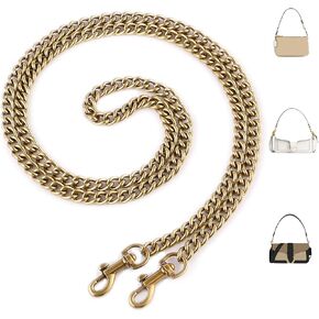 حزام سلسلة محفظة Gold Oaikor ، استبدال حزام سلسلة Crossbody مسطح مكتنزة ، متوافق مع Nolita 19/Tabby 26/Georgie 27 ومزيد