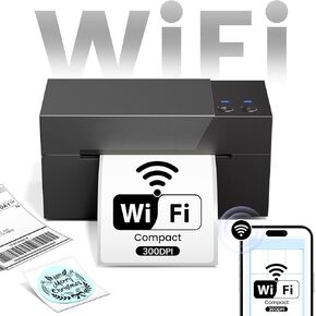 ASprink WiFi Shipping Label Printer, 300DPI Label Printer for Small Business & Packages, PM-247-WF WiFi Thermal Label Printer, Compatible with Ebay, Shopify, USPS